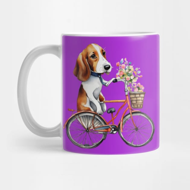 Cute dog driving a bicycle by WeLoveAnimals